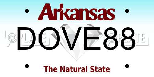 DOVE88 Arkansas License Plate