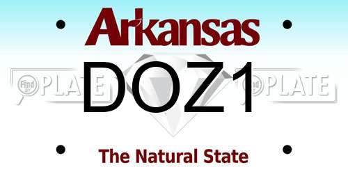 DOZ1 Arkansas License Plate