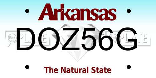 DOZ56G Arkansas License Plate