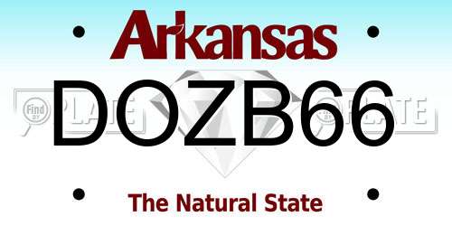 DOZB66 Arkansas License Plate