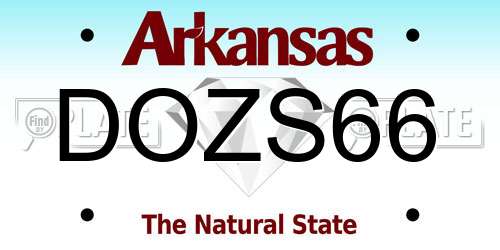 DOZS66 Arkansas License Plate