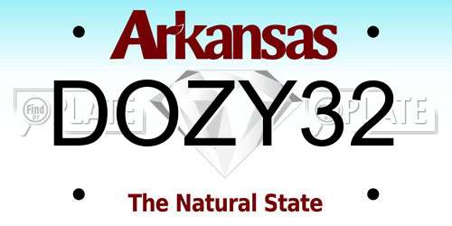 DOZY32 Arkansas License Plate