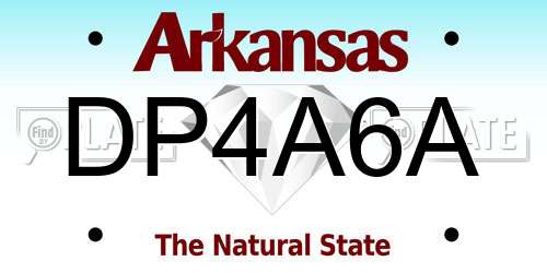DP4A6A Arkansas License Plate