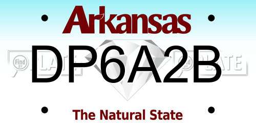 DP6A2B Arkansas License Plate