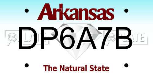 DP6A7B Arkansas License Plate