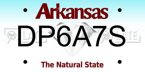 DP6A7S Arkansas License Plate