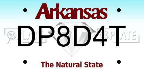 DP8D4T Arkansas License Plate