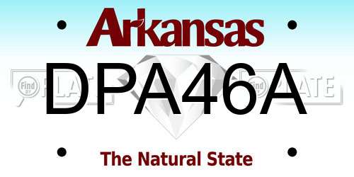 DPA46A Arkansas License Plate