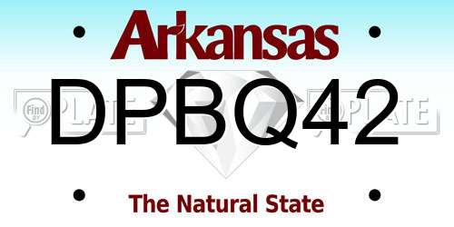 DPBQ42 Arkansas License Plate