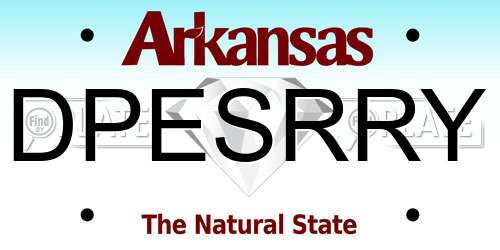 DPESRRY Arkansas License Plate