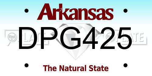 DPG425 Arkansas License Plate