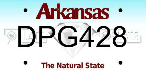 DPG428 Arkansas License Plate