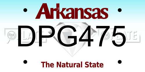 DPG475 Arkansas License Plate