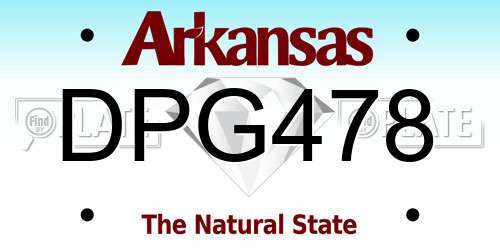 DPG478 Arkansas License Plate