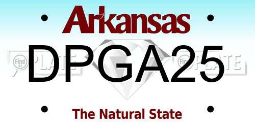 DPGA25 Arkansas License Plate