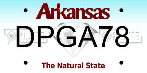 DPGA78 Arkansas License Plate