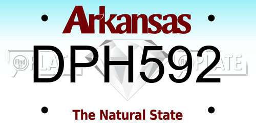 DPH592 Arkansas License Plate