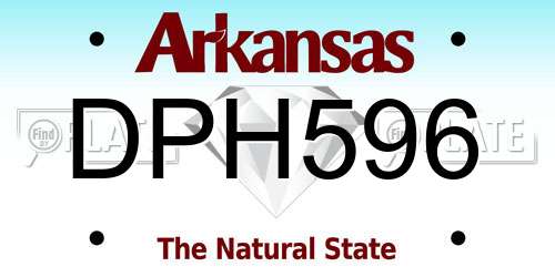 DPH596 Arkansas License Plate