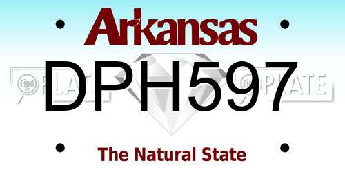 DPH597 Arkansas License Plate