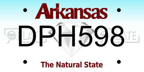 DPH598 Arkansas License Plate