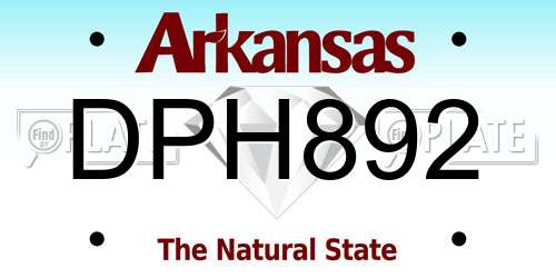 DPH892 Arkansas License Plate