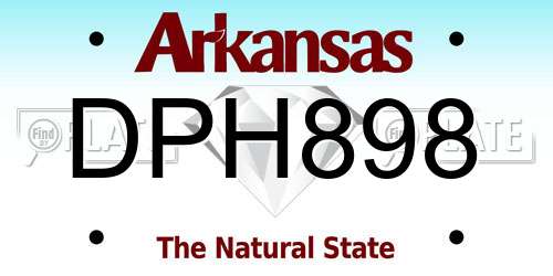 DPH898 Arkansas License Plate