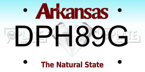 DPH89G Arkansas License Plate