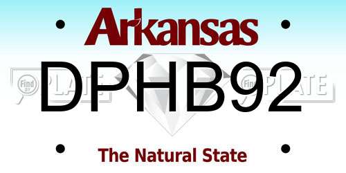 DPHB92 Arkansas License Plate
