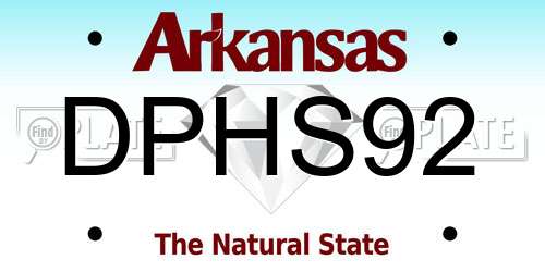 DPHS92 Arkansas License Plate