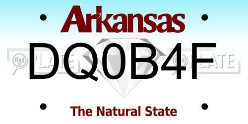 DQ0B4F Arkansas License Plate