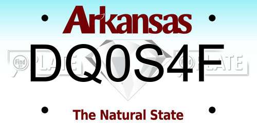 DQ0S4F Arkansas License Plate