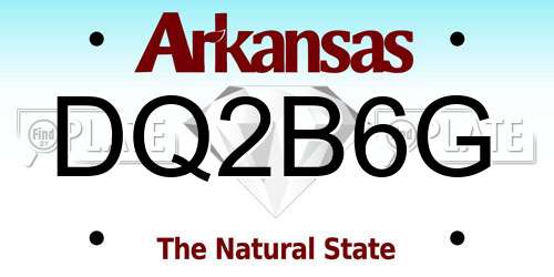 DQ2B6G Arkansas License Plate