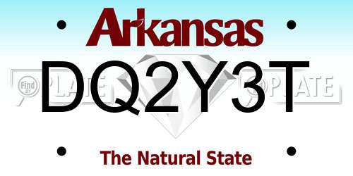 DQ2Y3T Arkansas License Plate