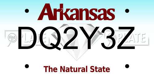 DQ2Y3Z Arkansas License Plate