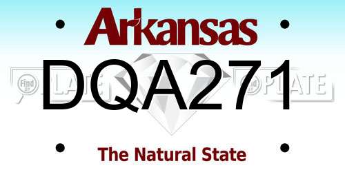 DQA271 Arkansas License Plate