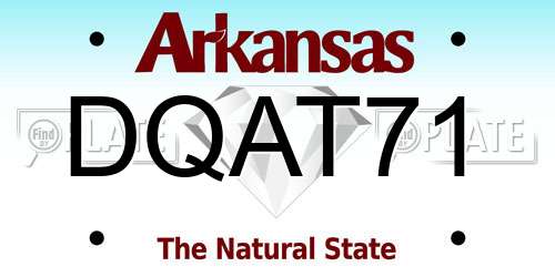 DQAT71 Arkansas License Plate