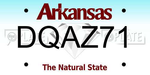 DQAZ71 Arkansas License Plate