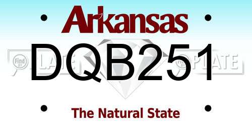 DQB251 Arkansas License Plate