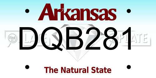 DQB281 Arkansas License Plate