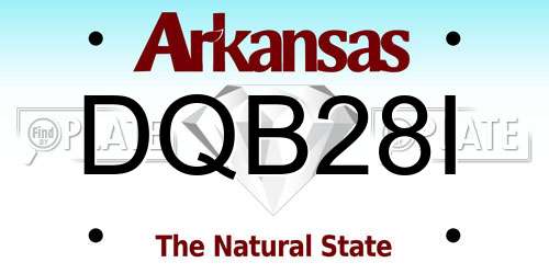 DQB28I Arkansas License Plate