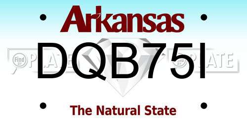 DQB75I Arkansas License Plate