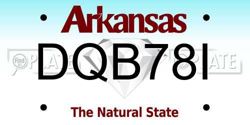 DQB78I Arkansas License Plate