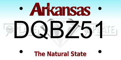 DQBZ51 Arkansas License Plate
