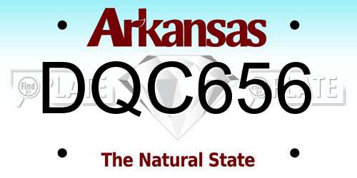 DQC656 Arkansas License Plate