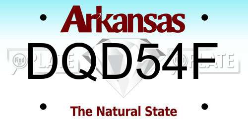 DQD54F Arkansas License Plate