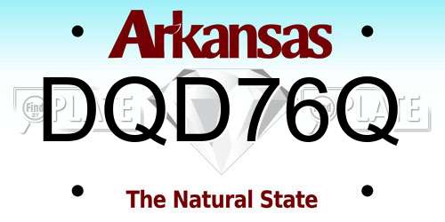 DQD76Q Arkansas License Plate
