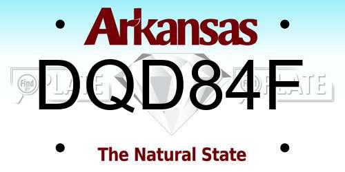 DQD84F Arkansas License Plate