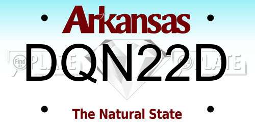 DQN22D Arkansas License Plate
