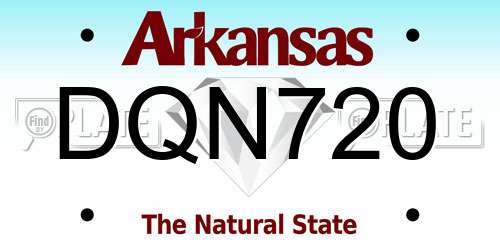 DQN720 Arkansas License Plate