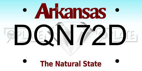 DQN72D Arkansas License Plate
